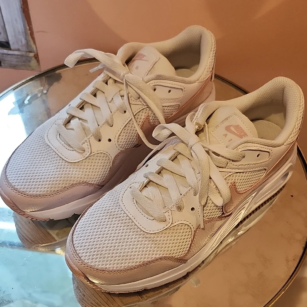 Nike White and Pink Air Max Sneakers - Picture 2 of 8